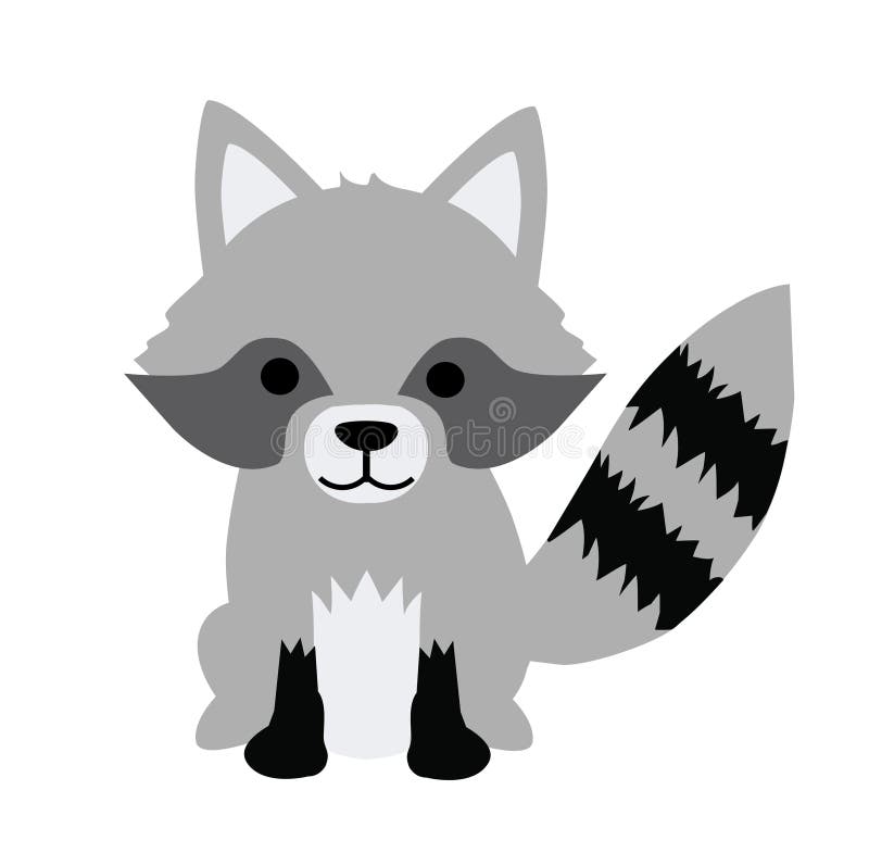 Vector Cute Raccoon vector illustration