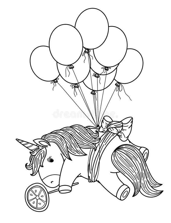 Cartoon Unicorn Outlined for Coloring Book Isolated on a White Background  Stock Vector - Illustration of isolated, head: 154069239