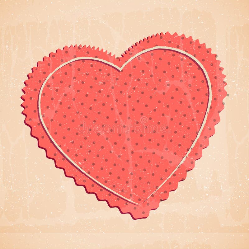 Vector cute vintage red heart