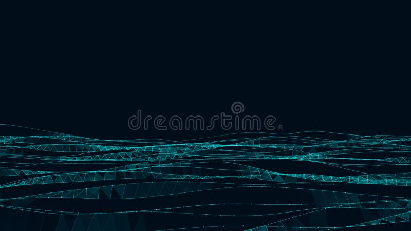 Vector cyber network connection background. Abstract connecting dots and lines. Molecular background with DNA. Big data stock illustration