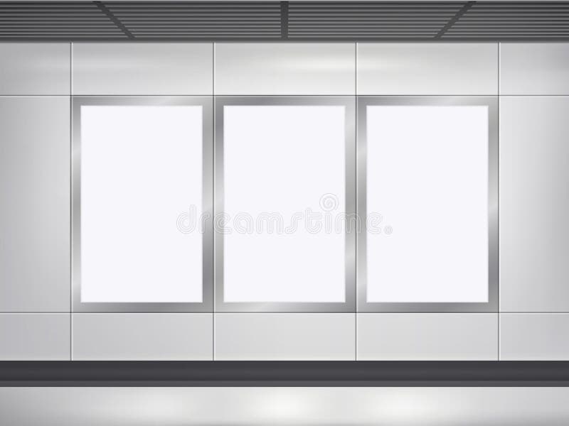Vector 3d blank billboard and lightbox royalty free illustration