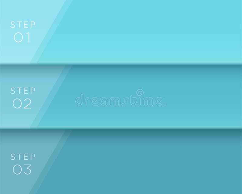 Vector 3D Blue Text Banner Page Template Steps 1 To 3 Stock Vector Illustration of design