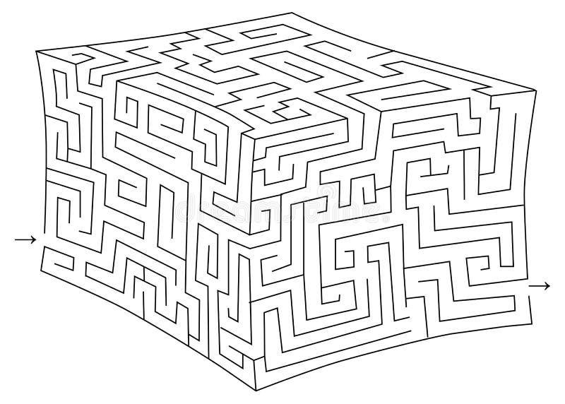 Головоломки 9 10 лет распечатать Vector 3d Cube Maze (labyrinth) Stock Vector - Illustration of brainteaser, laby