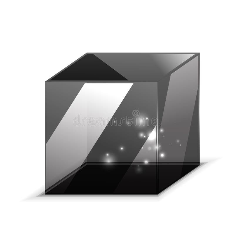 Vector 3d glass cube isolated on white