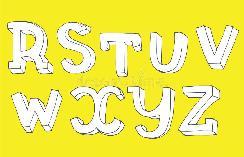 Vector Typography Set with Alphabet Letters Sequence from a To Z