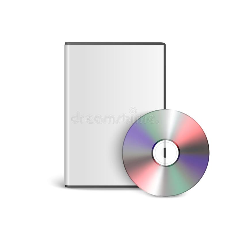 Vector 3d Realistic Cd Dvd With Cover Box Set Closeup Isolated On White Background Design Template Cd Packaging Copy Stock Vector Illustration Of Empty Recordable