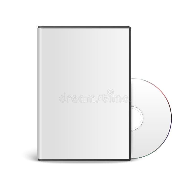 Vector 3d Realistic CD, DVD with Cover Box Set Closeup Isolated on