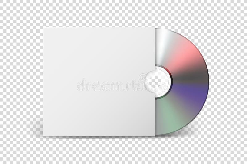 Vector 3d Realistic CD, DVD with Paper Cover Box Closeup Isolated on