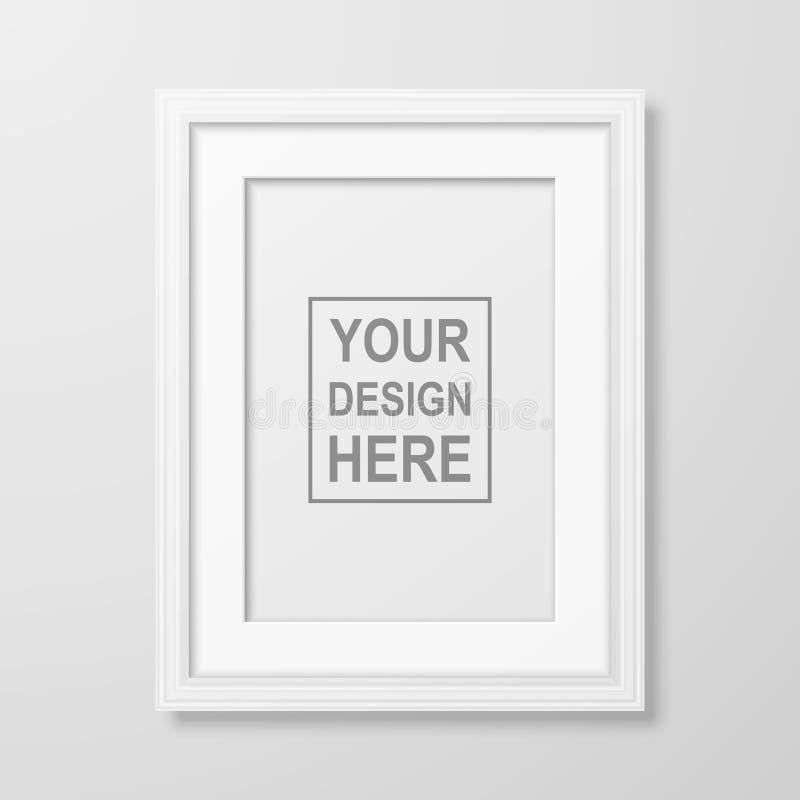 Vector 3d Realistic A4 Decorative White Wooden Simple Modern Frame For Presentation On A White Wall Background Design Stock Vector Illustration Of Paper Page 195832400