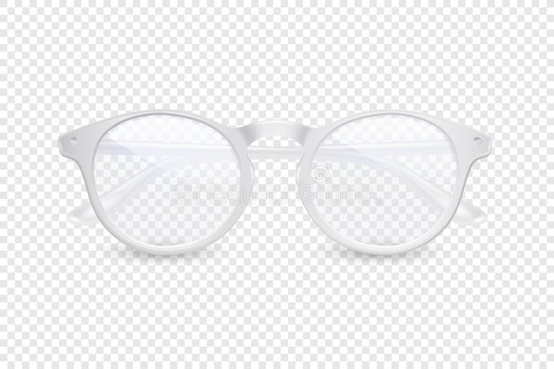 Vector 3d Realistic Plastic Round White Rimmed Eye Glasses Icon Closeup  Isolated on Transparent Background. Women, Men Stock Vector - Illustration  of optical, fashion: 198670087