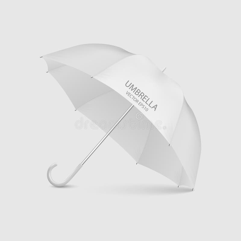 Download Vector 3d Realistic Render White Blank Umbrella Icon Closeup Isolated On White Background ...