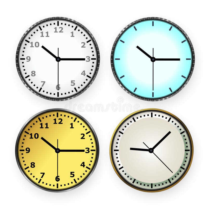 Clock Face Mockup. Hour, Minute and Second Hands with a Time Scale for