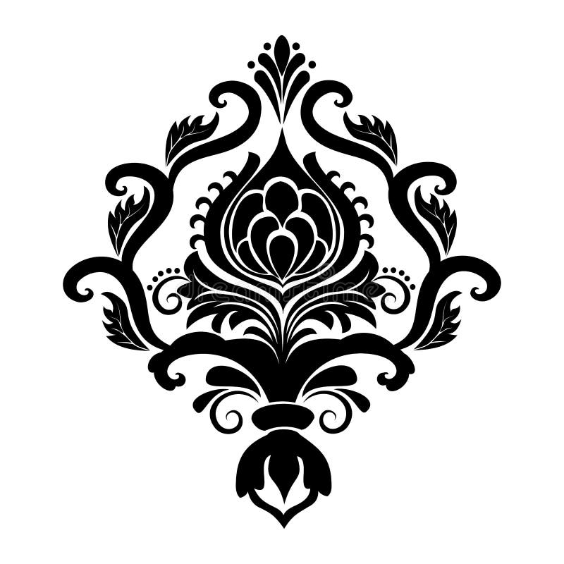 Vector Damask Element. Isolated Damask Central Illistration Stock ...