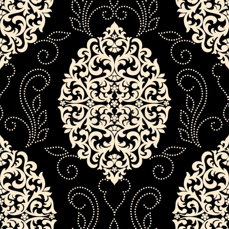 Vector Damask Seamless Pattern Element Classical Luxury Old Fashioned