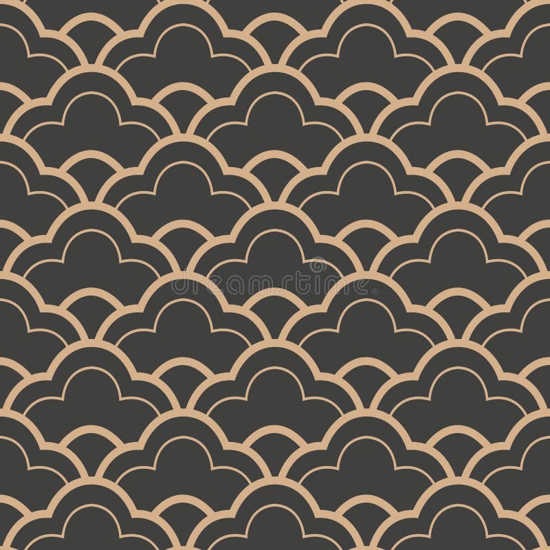 Vector damask seamless retro pattern background curve cross frame wave line. Elegant luxury brown tone design for wallpapers, backdrops and page fill
