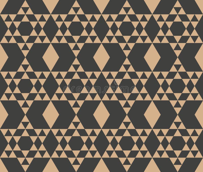 Vector damask seamless retro pattern background polygon geometry triangle cross frame check. Elegant luxury brown tone design for royalty free illustration Vector damask seamless retro pattern background polygon geometry triangle cross frame check. Elegant luxury brown tone design for royalty free illustration