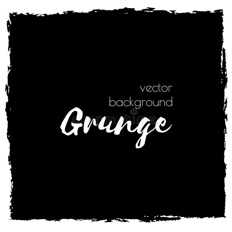 Vector dark black grunge watercolor, ink texture frame