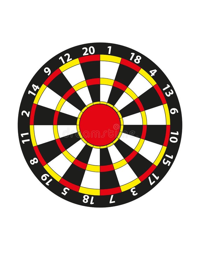 Vector Dart Board Flat Vector Stock Illustration - Illustration of dart