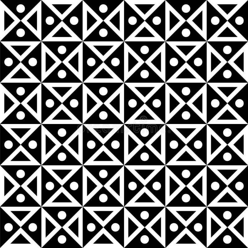 Vector das moderne nahtlose karierte Geometriemuster, Schwarzweiss-Zusammenfassung lizenzfreie abbildung