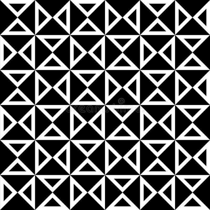 Vector das moderne nahtlose karierte Geometriemuster, Schwarzweiss-Zusammenfassung stock abbildung