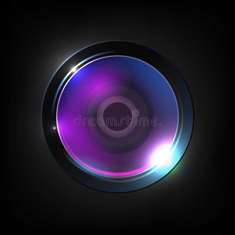 Vector de alta calidad realista de la lente óptica de la foto stock de ilustración Vector de alta calidad realista de la lente óptica de la foto stock de ilustración