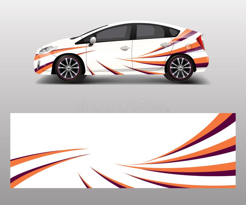 Etiqueta de coche gráfico vectorial envolver vinilo adhesivo. Diseños  gráficos abstractos con forma de onda para el diseño vectorial de la  plantilla de coches de carreras, marcas y deriva Imagen Vector de