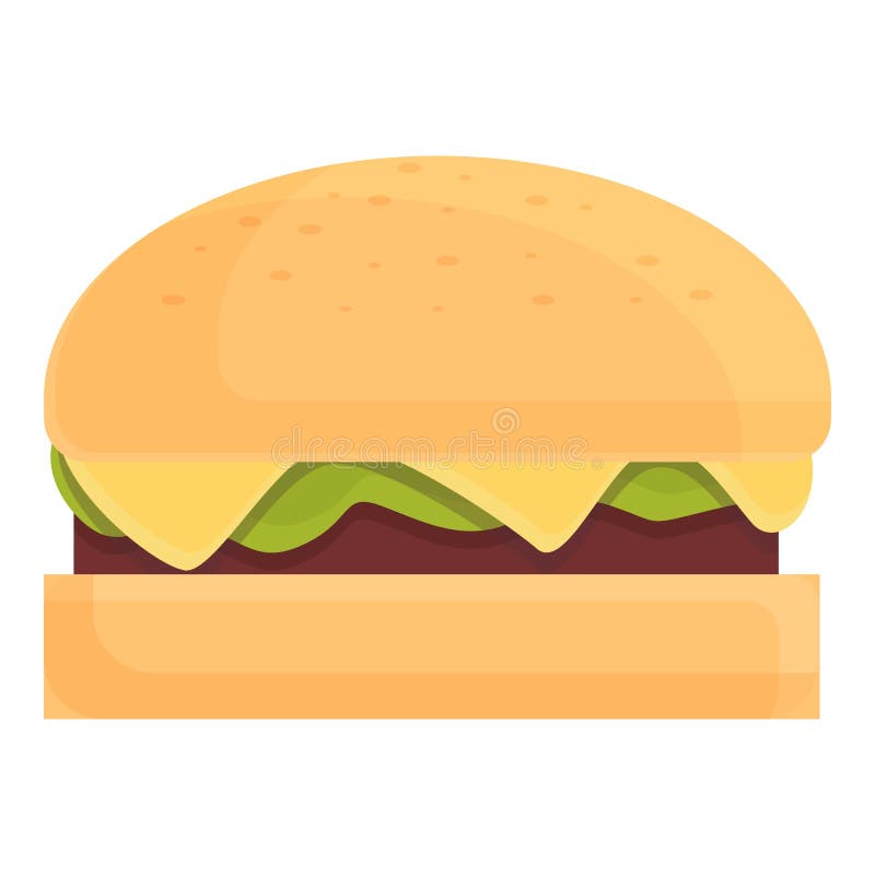 Vector De Caricatura De Icono De Hamburguesa Estadounidense Bollo De Hamburguesa Ilustración
