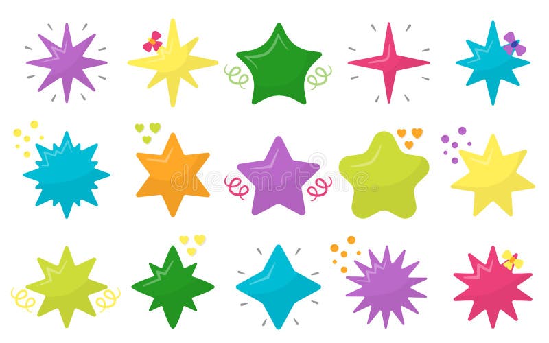 Vector De Color Plano De Dibujos Animados Estilo Conjunto De Estrellas Ilustración del Vector - Ilustración de icono, elemento: 218244884 Vector De Color Plano De Dibujos Animados Estilo Conjunto De Estrellas Ilustración del Vector - Ilustración de icono, elemento: 218244884