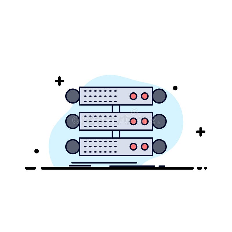 Vector de culoare plat pentru baza de date de date de structură de server cu structură de server stock illustration