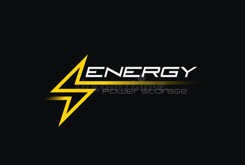 Vector de destello del logotipo del poder de la energía del rayo linear