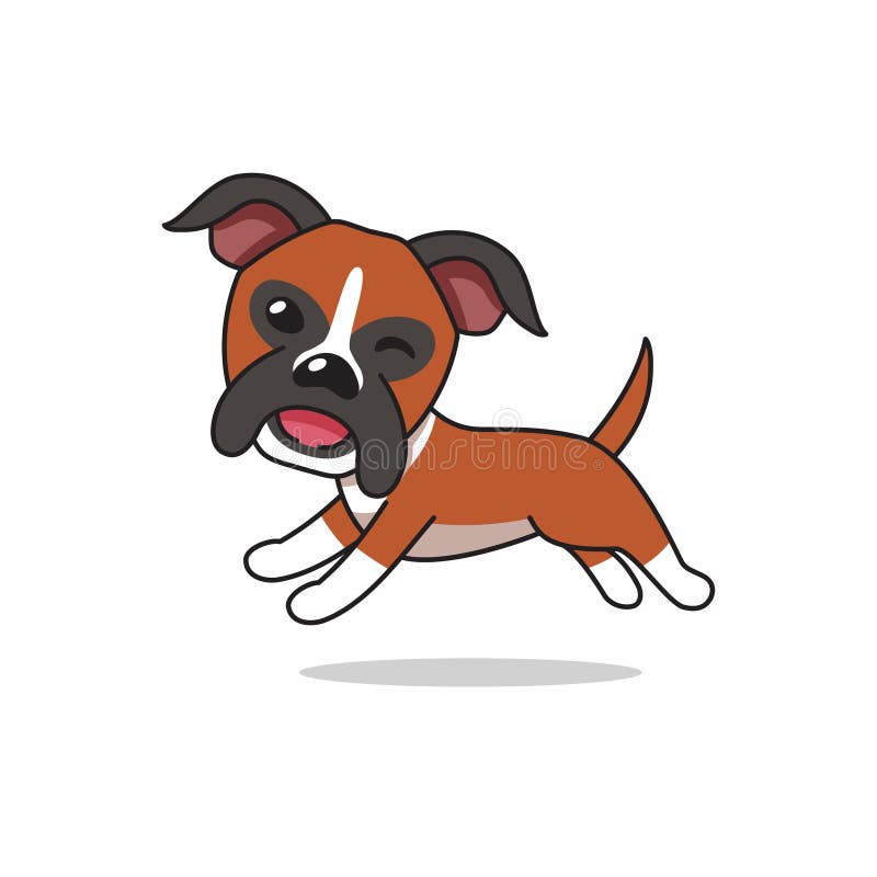 Vector De Dibujos Animados Personaje Feliz Boxer Perro Corriendo  Ilustración del Vector - Ilustración de lindo, cara: 218414269
