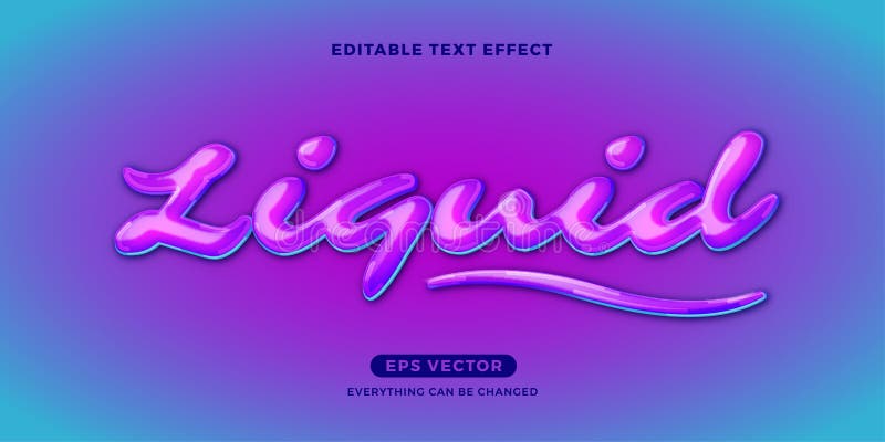 Vector de efecto de texto modificable líquido stock de ilustración