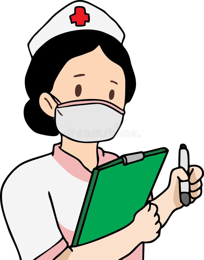 Vector De Enfermería De Alta Calidad Siempre Con Máscara Médica Ilustración  del Vector - Ilustración de enfermera, siempre: 199748318