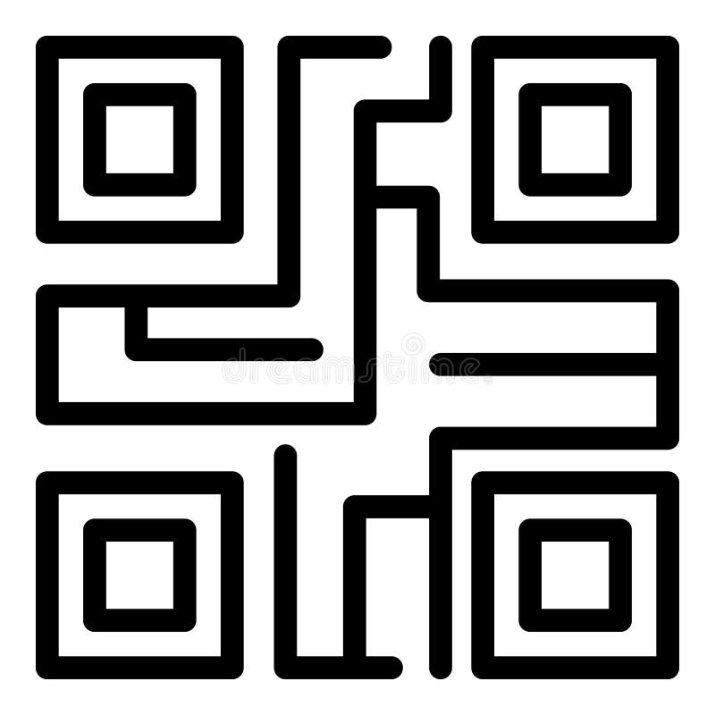 Vector de esquema de icono de código de barras de matriz. código qr ilustración del vector