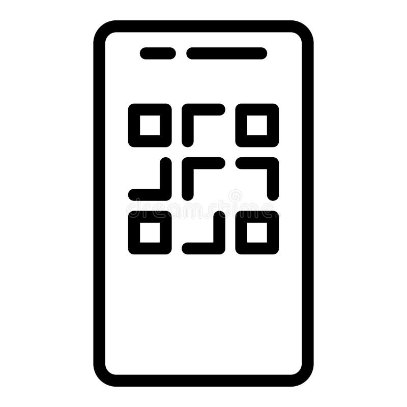 Vector de esquema de icono de código de barras de pantalla. código de exploración ilustración del vector