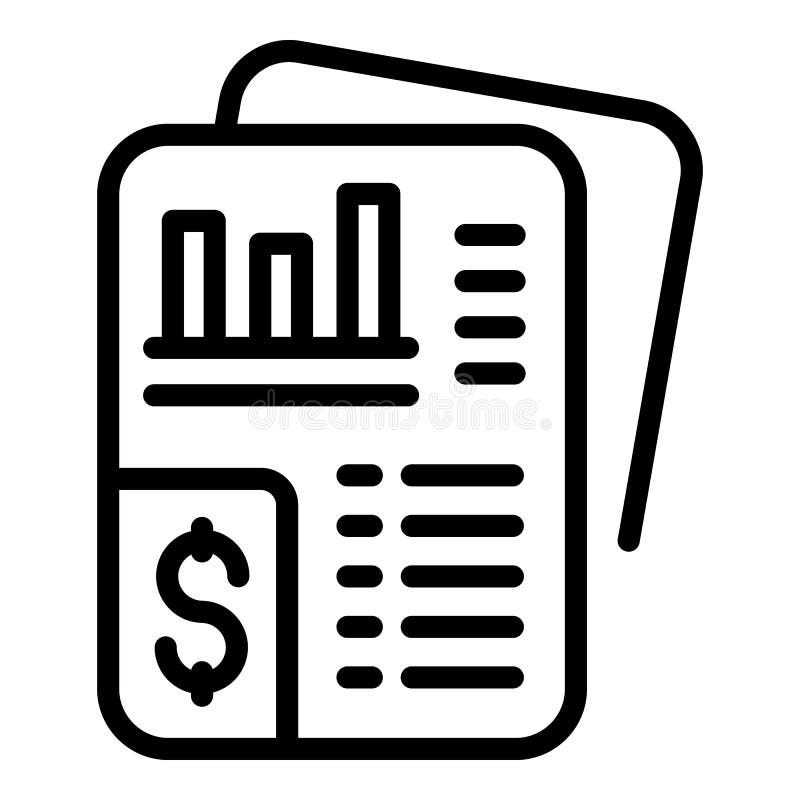 Vector de esquema de icono de datos mínimo. gráfico de Internet stock de ilustración