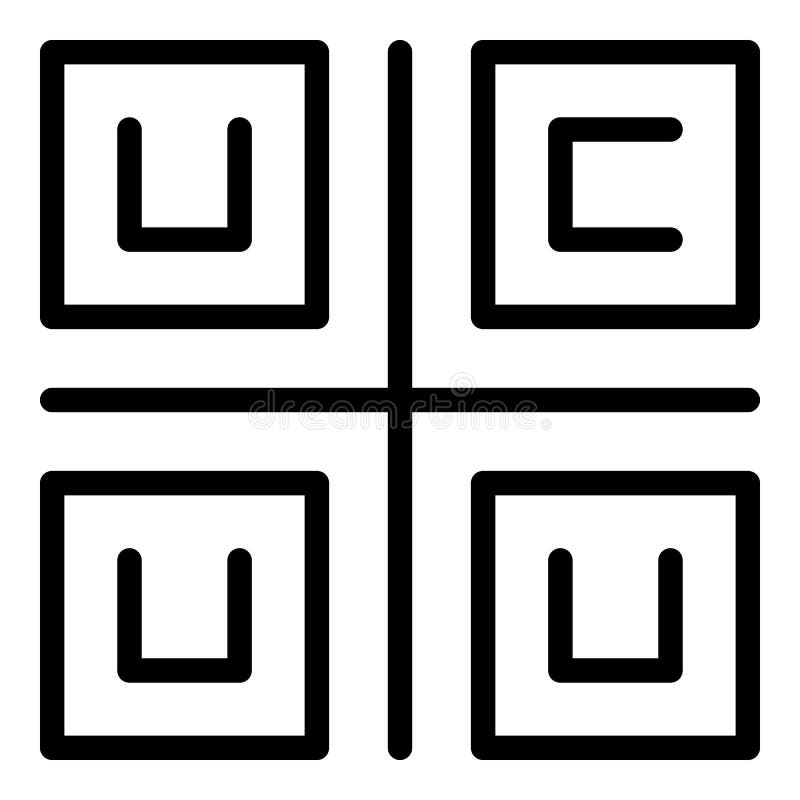 Vector de esquema de icono de pago qr. código de exploración libre illustration