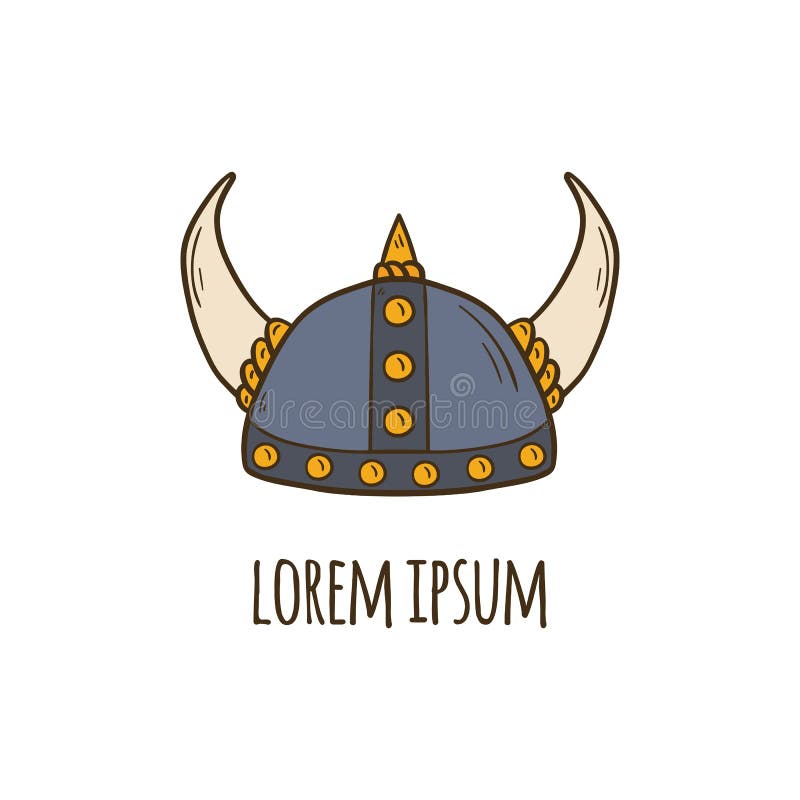 Vector de helmpictogram van beeldverhaalhand getrokken Viking royalty-vrije illustratie Vector de helmpictogram van beeldverhaalhand getrokken Viking royalty-vrije illustratie