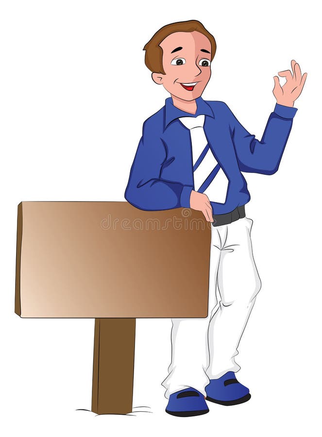 Vector de hombres de negocios apoyado en carteles, mostrando el cartel correcto libre illustration Vector de hombres de negocios apoyado en carteles, mostrando el cartel correcto libre illustration