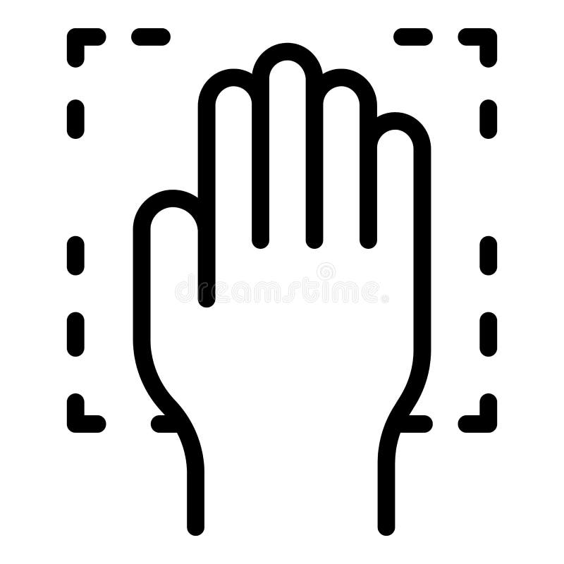 Vector de icono de identificación de palma inteligente. reconocimiento biométrico stock de ilustración