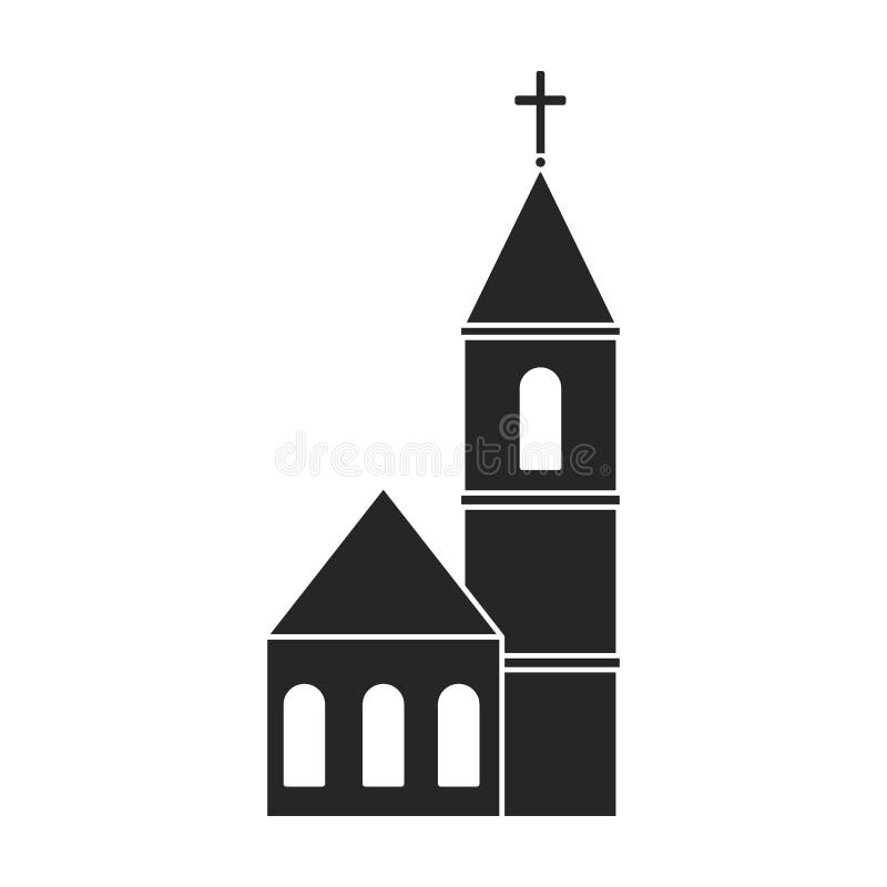 Vector De Iglesia Icono Vector Iconnegro Aislado En Iglesia De Fondo  Blanco. Ilustración del Vector - Ilustración de monasterio, santo: 229222820
