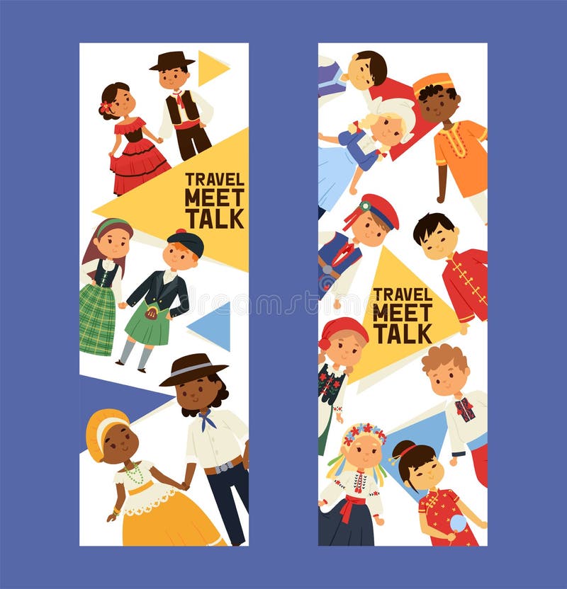 Vector de jonge geitjeskarakters van kinderennationaliteiten in traditionele kostuum nationale kleding van de cultuur van China d royalty-vrije illustratie Vector de jonge geitjeskarakters van kinderennationaliteiten in traditionele kostuum nationale kleding van de cultuur van China d royalty-vrije illustratie