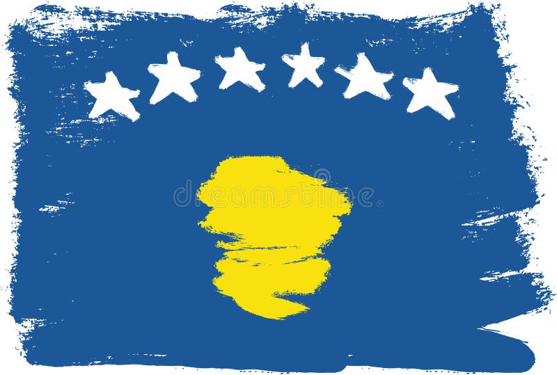 Vector de la bandera de Kosovo pintado a mano con el cepillo redondeado ilustración del vector Vector de la bandera de Kosovo pintado a mano con el cepillo redondeado ilustración del vector