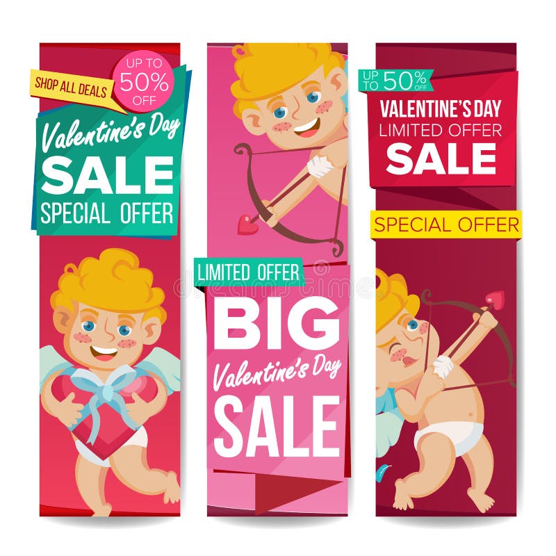 Vector de la bandera de la venta del día de la tarjeta del día de San Valentín s 14 de febrero cupido libre illustration Vector de la bandera de la venta del día de la tarjeta del día de San Valentín s 14 de febrero cupido libre illustration
