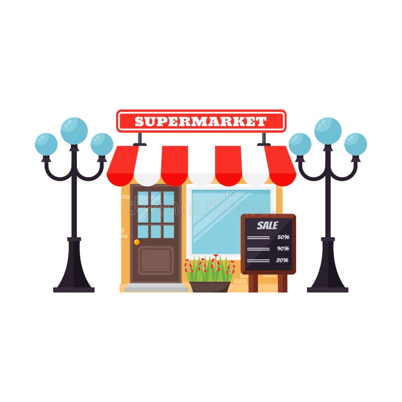 Vector De La Fachada De La Tienda Del Supermercado Ilustración del Vector - Ilustración de casa, tienda: 83846273 Vector De La Fachada De La Tienda Del Supermercado Ilustración del Vector - Ilustración de casa, tienda: 83846273