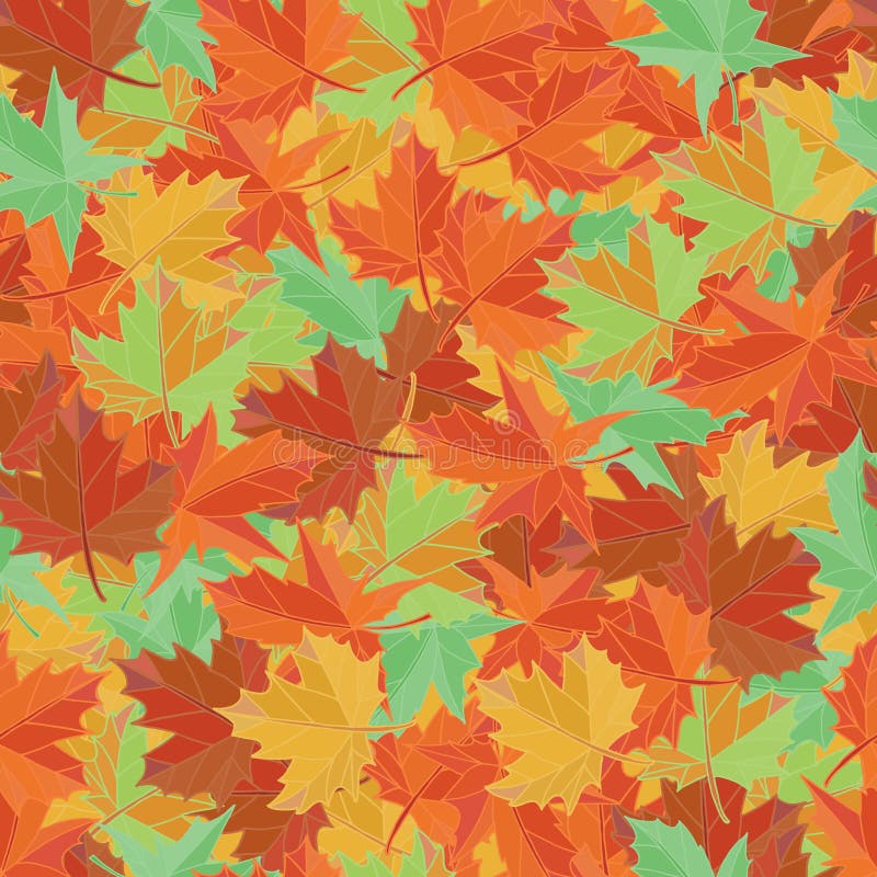 Vector de la materia textil del otoño Modelo inconsútil de la hoja de arce Fondo del follaje ilustración del vector Vector de la materia textil del otoño Modelo inconsútil de la hoja de arce Fondo del follaje ilustración del vector