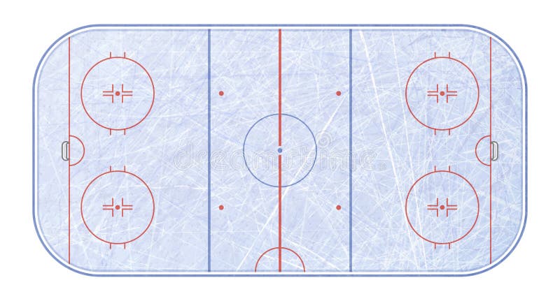 Vector de la pista de hockey sobre hielo Texturiza el hielo azul Pista de hielo Visión superior Fondo de la ilustración del vecto