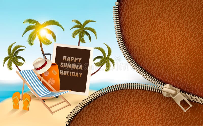 Vector de las vacaciones de la playa Artículos del viaje stock de ilustración Vector de las vacaciones de la playa Artículos del viaje stock de ilustración