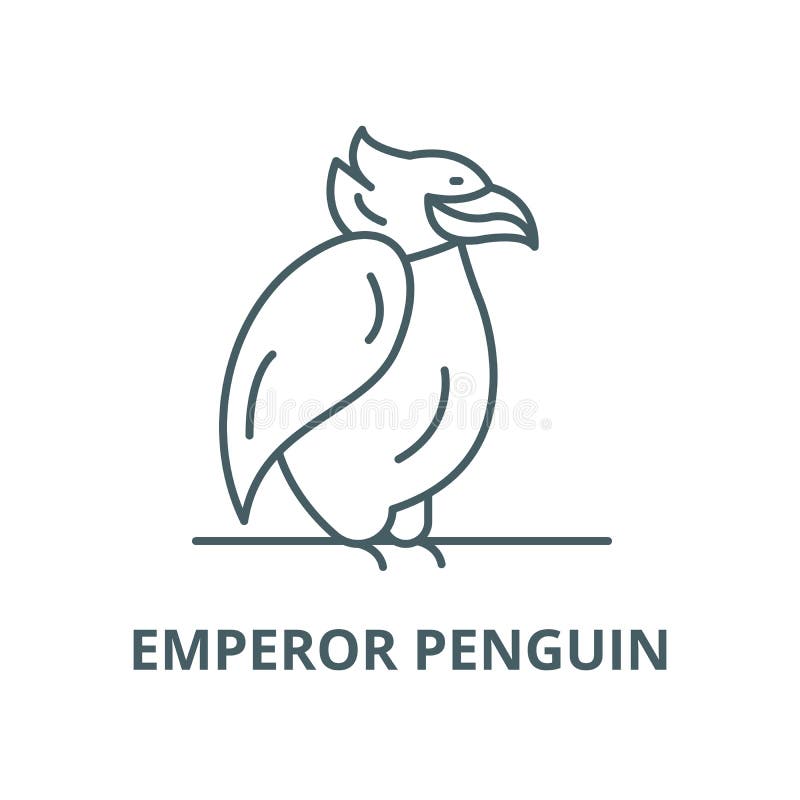 Vector de lijnpictogram van de keizerpinguïn, lineair concept, overzichtsteken, symbool stock illustratie Vector de lijnpictogram van de keizerpinguïn, lineair concept, overzichtsteken, symbool stock illustratie