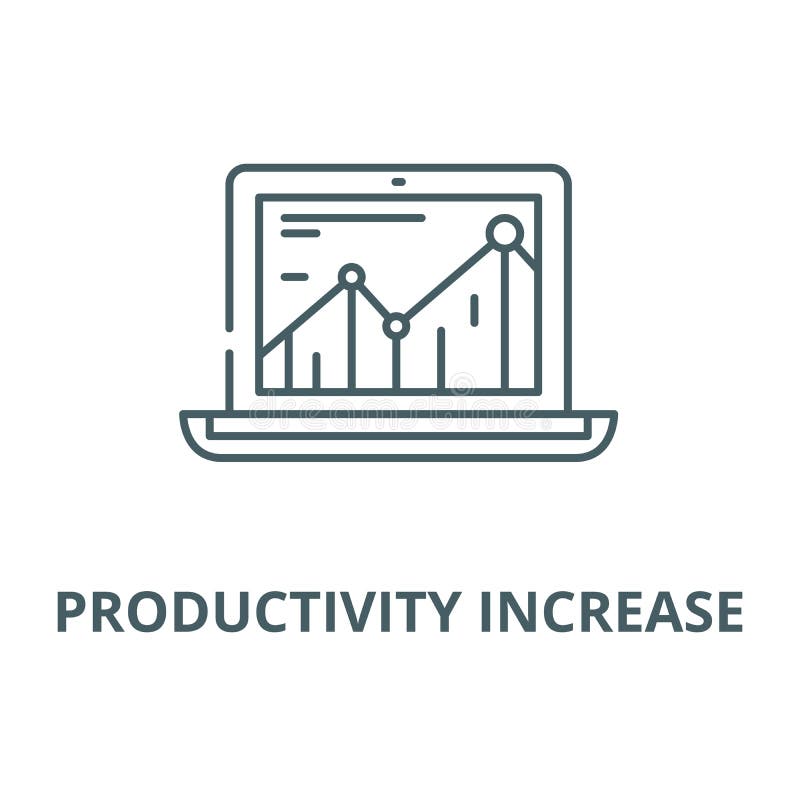 Vector de lijnpictogram van de productiviteitsverhoging, lineair concept, overzichtsteken, symbool royalty-vrije illustratie Vector de lijnpictogram van de productiviteitsverhoging, lineair concept, overzichtsteken, symbool royalty-vrije illustratie